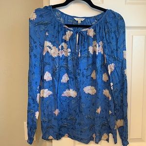 Lucky brand blue floral blouse